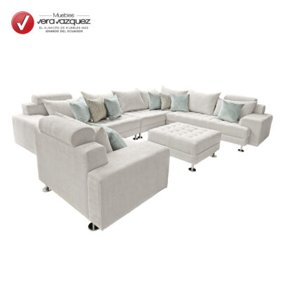 SALA VALENTINA CON 1 INDIVIDUAL, 1 PUFF, 8 COJINES GRANDES Y 8 COJINES PEQUEÑOS