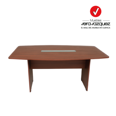 MESA DE REUNIONES CON VIDRIO DECORATIVO