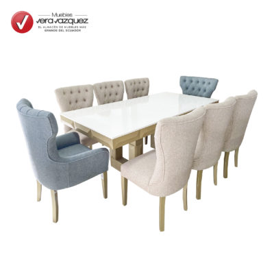 COMEDOR REAL TAPIZADO 8 SILLAS