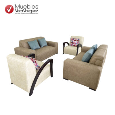 SALA MILÁN CON 2 DOBLES, 2 POLTRONAS Y 6 COJINES