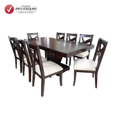 COMEDOR MIRZA 8 SILLAS WENGUE