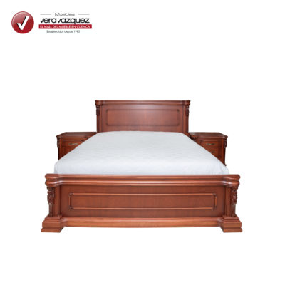CAMA DISEÑO ROSAS 2 1/2 PLZ CON 2 VELADORES
