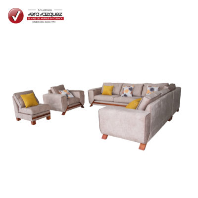 SALA ASTRID EN L CON 1 INDIVIDUAL Y 7 COJINES