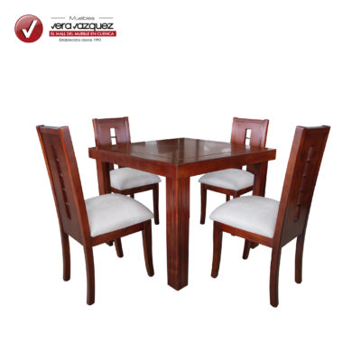 COMEDOR CUADRADO 4 SILLAS CON TARUGOS CENTRALES