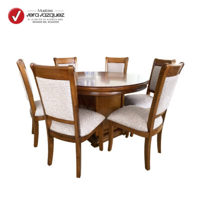 COMEDOR REDONDO ROMANO 6 SILLAS