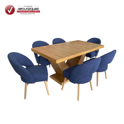 COMEDOR TAPIZADO HANNA 6 SILLAS