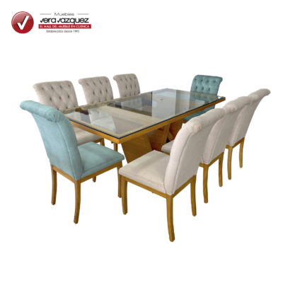 COMEDOR RECTANGULAR VIETNAM 8 SILLAS