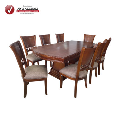 COMEDOR ANILLO MARQUETEADO 8 SILLAS