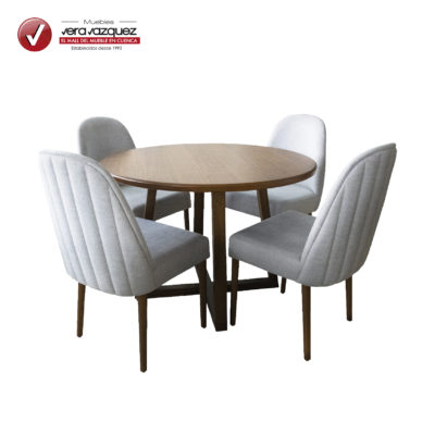 COMEDOR REDONDO GINEBRA 4 SILLAS