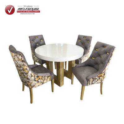 COMEDOR REDONDO MAJESTAD 4 SILLAS