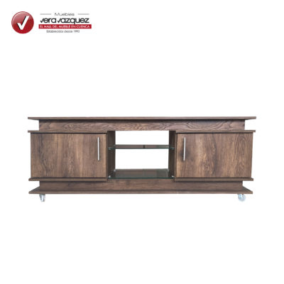 MÓDULO LCD LAREDO 60” CON 2 PUERTAS Y REPISA DE VIDRIO