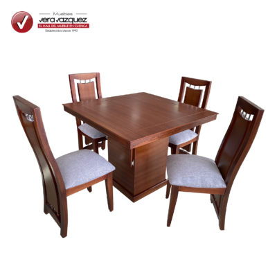 COMEDOR CUADRADO MEDINA 4 SILLAS CON BASE CON PUERTA