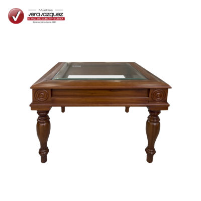 MESA DE CENTRO CLÁSICA CON VIDRIO