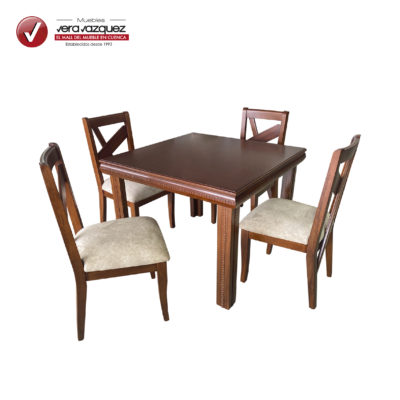 COMEDOR CUADRADO MIRZA 4 SILLAS
