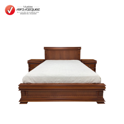 CAMA CLÁSICA INGLESA 2 1/2 PLZ CON 2 VELADORES
