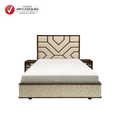 CAMA TAPIZADA MAJESTIC 3 PLZ CON 2 VELADORES