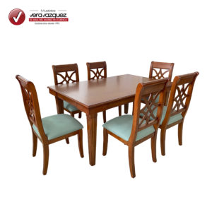 Comedor Luciana tapizado de 6 sillas