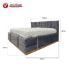 Cama tapizada Basil de 2 1/2 plazas con 2 veladores