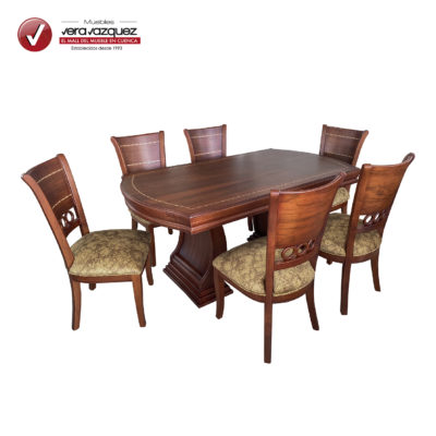 COMEDOR ANILLO MARQUETEADO 6 SILLAS