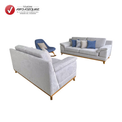SALA JULIETA CON 1 TRIPLE, 1 DOBLE, 1 MECEDORA Y 8 COJINES