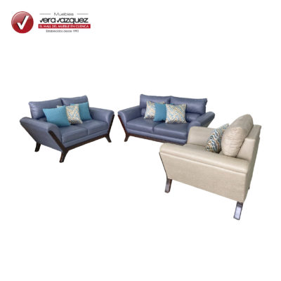 SALA MILLER CON 1 TRIPLE, 1 DOBLE, 1 INDIVIDUAL Y 7 COJINES