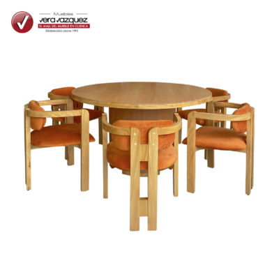 COMEDOR REDONDO DANTE 6 SILLAS