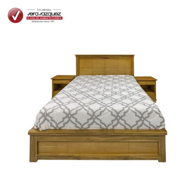 CAMA LATIFA 2 1/2 PLZ CON 2 VELADORES Y 4 CAJONES AL PISO