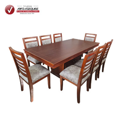 COMEDOR RECTANGULAR TAPIZADO 8 SILLAS