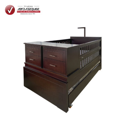 CAMA CUNA NIDO 1 1/2 PLZ CON 2 VELADORES