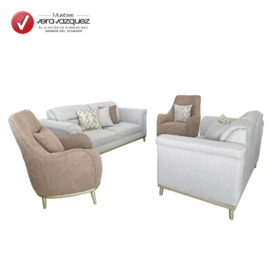 SALA BRASILIA CON 1 TRIPLE, 1 DOBLE, 2 POLTRONAS Y 7 COJINES