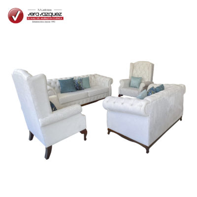 SALA HARVEY CON 1 TRIPLE, 1 DOBLE, 2 POLTRONAS Y CON 7 COJINES