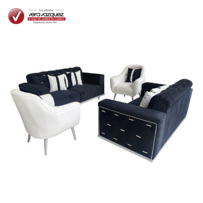 SALA NIZA CON 1 TRIPLE, 1 DOBLE, 2 POLTRONAS Y 8 COJINES