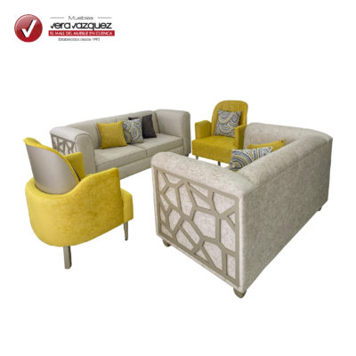 SALA FILIPINAS CON 1 TRIPLE, 1 DOBLE, 2 POLTRONAS Y 8 COJINES