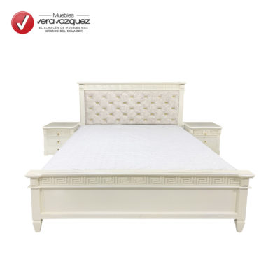 CAMA TAPIZADA VARSOVIA 3 PLZ CON 2 VELADORES