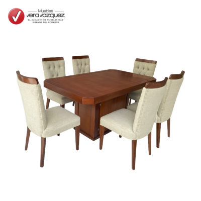 COMEDOR ANIA 6 SILLAS CAPITONEADAS