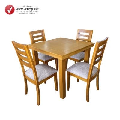COMEDOR CUADRADO ZELMA 4 SILLAS