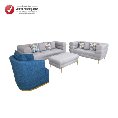 SALA TOKIO CON 1 TRIPLE, 1 DOBLE, 1 POLTRONA, 1 PUFF Y 7 COJINES