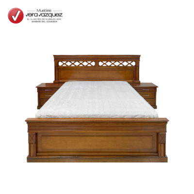 CAMA CLÁSICA GALEANA 2 1/2 PLZ CON 2 VELADORES