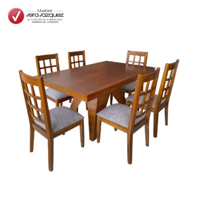 COMEDOR RECTANGULAR INDRA 6 SILLAS