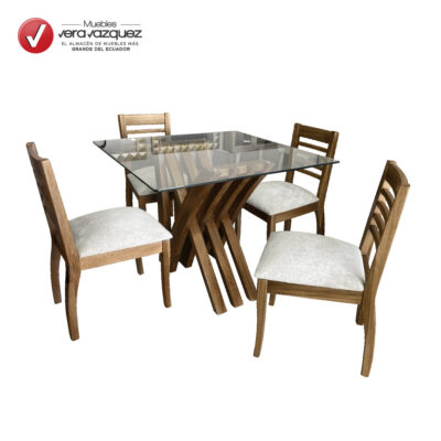 JUEGO DE COMEDOR MESA GREY 4 SILLAS