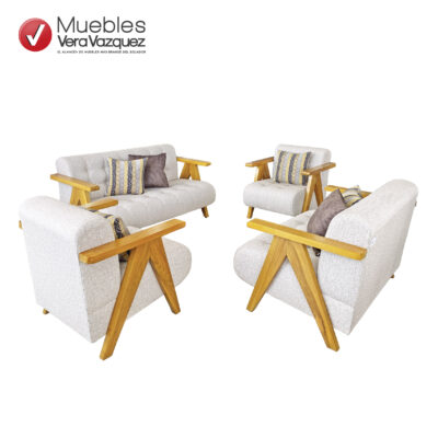 SALA DE ESTAR GAIA  CON 1 TRIPLE, 1 DOBLES, 2 INDIVIDUALES, 6 COJINES