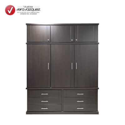 ROPERO CLOSET 6 PUERTAS 6 CAJONES WENGUE
