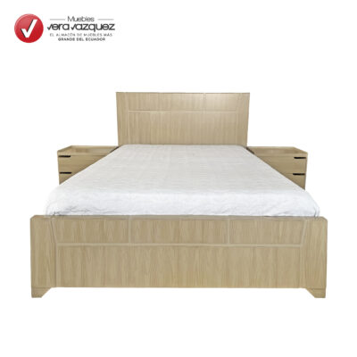 CAMA LINEAL NEHIR AL PISO 2 PLZ CON 2 CAJONES Y 2 VELADORES