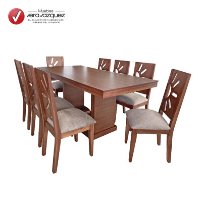 COMEDOR SOL RECTANGULAR 8 SILLAS BASE BAR