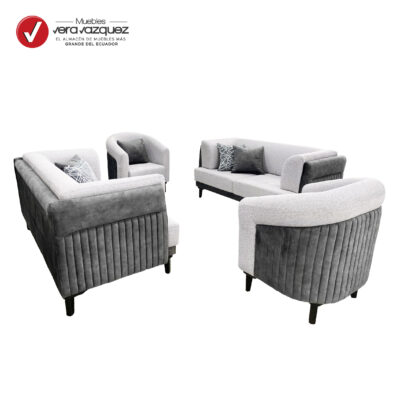 SALA LIA 2 DOBLES 2 POLTRONAS CON 6 COJINES