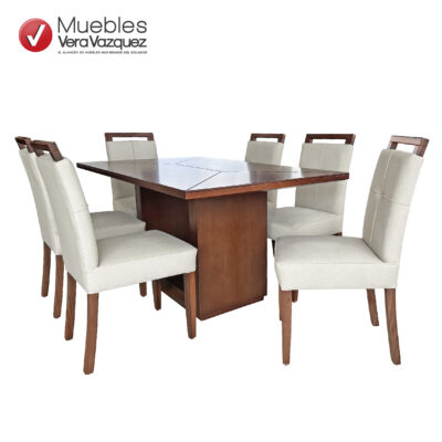 COMEDOR TAPIZADO ANGELIZ 6 SILLAS