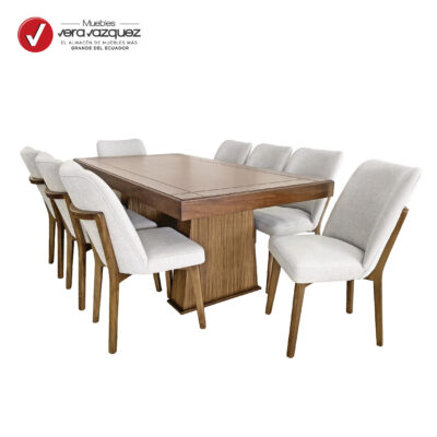 COMEDOR NAYROBI 8 SILLAS TAPIZADAS