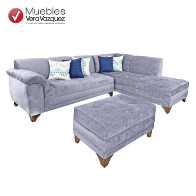 SALA LINEAL DALIL CON PUFF Y 5 COJINES