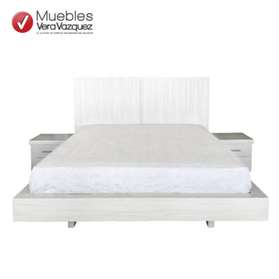 CAMA DINASTIA LINEAL FLOTANTE 2 1/2 PLZ CON 2 VELADORES RIEL TELESCÓPICO