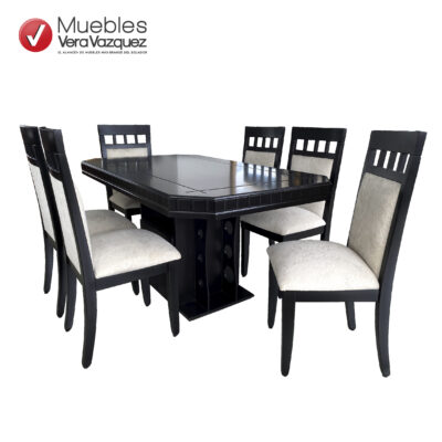COMEDOR SAMIR TAPIZADO 6 SILLAS
